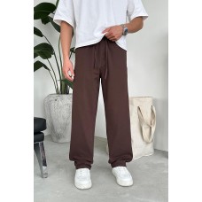 Удобные мужские брюки Baggy коттон на весну-лето коричневые | Легкие мужские коттоновые штаны