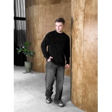Стильный зимний мужской свитер джемпер на каждый день черный / Качественные мужские кофты зима-весна-осень
