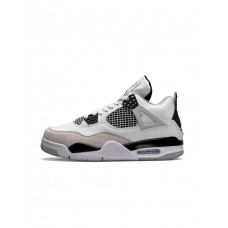 Кроссовки мужские Air Jordan 4 Retro M White Military из натуральной кожи весна осень лето белые