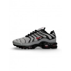 Кроссовки мужские Air Max Plus Gray Black Red текстиль удобные повседневные демисезонные серые