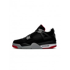 Кроссовки мужские Air Jordan 4 Retro Bred кожаные спортивные на каждый день весна осень лето черные