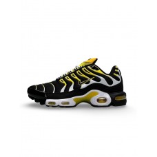 Кроссовки мужские Air Max Plus Black Yellow White из текстиля на каждый день демисезонные черные