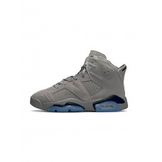 Кроссовки мужские Air Jordan Retro 6 Gray Sky из натуральной замши удобные весна осень серые