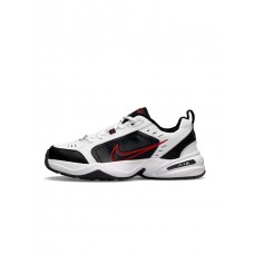 Кроссовки мужские Air Max Monarch IV White Black Red из натуральной кожи легкие демисезонные белые