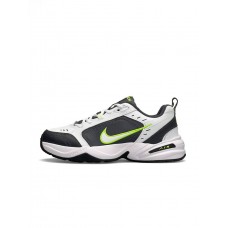 Кроссовки мужские Air Max Monarch IV White Grey Green кожаные легкие на каждый день демисезонные белые