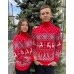 Модный новогодний мужской свитер с горлом красный | Новогодние свитера семейные