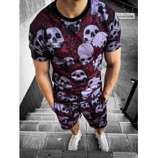 Удобный стильный мужской летний комплект футболка и шорты casual черный