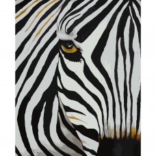 Картина раскраска по номерам Strateg ПРЕМИУМ Взгляд зебры с лаком размером 40х50 см SY6026