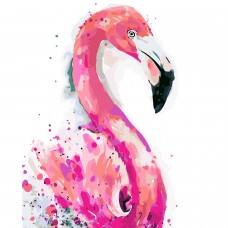 Картина раскраска по номерам Strateg ПРЕМИУМ Акварельное фламинго с лаком размером 40х50 см SY6337