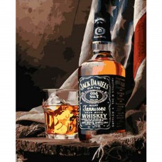 Картина раскраска по номерам Strateg ПРЕМИУМ Jack Daniels с лаком размером 40х50 см VA-1820