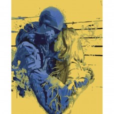 Картина раскраска по номерам Strateg ПРЕМИУМ Героическая любовь с лаком размером 40х50 см (SY6538)