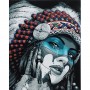 Картина раскраска по номерам Strateg ПРЕМИУМ Индейская женщина с лаком размером 40х50 см (SY6807)