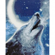 Картина раскраска по номерам Strateg ПРЕМИУМ Голос волка с лаком размером 40х50 см (SY6923)