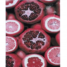 Картина раскраска по номерам Strateg ПРЕМИУМ Гранат и грейпфрут с лаком размером 40х50 см (SY6846)