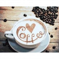 Картина раскраска по номерам Strateg ПРЕМИУМ Coffee размером 40х50 см (GS100)