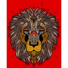 Картина за номерами Strateg ПРЕМІУМ Африканський лев розміром 40х50 см (DY195)