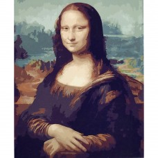 Картина раскраска по номерам Strateg ПРЕМИУМ Взгляд Мона Лизы с лаком размером 40х50 см (SY6704)