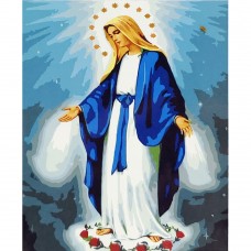 Картина раскраска по номерам Strateg ПРЕМИУМ Дева Мария с лаком размером 40х50 см (SY6652)