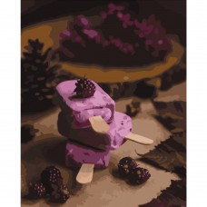 Картина раскраска по номерам Strateg ПРЕМИУМ Ежевиное мороженое размером 40х50 см (GS274)