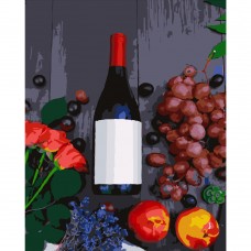 Картина раскраска по номерам Strateg ПРЕМИУМ Вино до ужина размером 40х50 см (GS287)