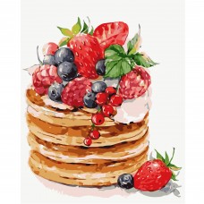 Картина за номерами Strateg ПРЕМІУМ Смачний сніданок з лаком розміром 40х50 см VA-0845