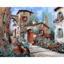 Картина раскраска по номерам Strateg ПРЕМИУМ Итальянская улочка с лаком размером 40х50 см SY6614