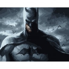 Картина раскраска по номерам Strateg ПРЕМИУМ Воинственный Бэтмен размером 40х50 см (DY162)