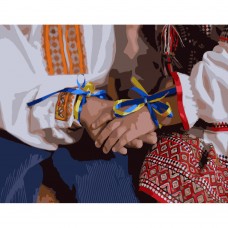 Картина раскраска по номерам Strateg ПРЕМИУМ Украинская семья размером 40х50 см (GS458)
