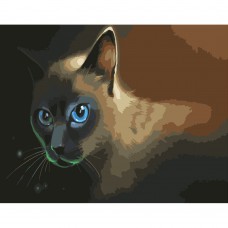 Картина раскраска по номерам Strateg ПРЕМИУМ Голубоглазый кот размером 40х50 см (GS368)