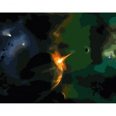 Картина раскраска по номерам Strateg ПРЕМИУМ Вспышка во вселенной размером 40х50 см (GS364)