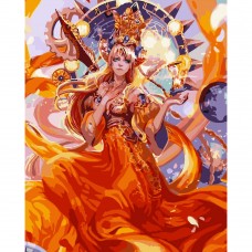 Картина раскраска по номерам Strateg ПРЕМИУМ Богиня солнца размером 40х50 см (GS345)