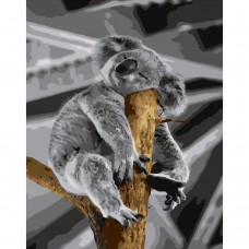 Картина за номерами Strateg ПРЕМІУМ Сонна коала розміром 40х50 см (DY256)