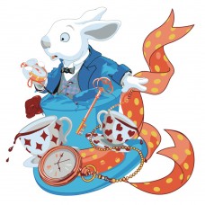 Картина раскраска по номерам Strateg ПРЕМИУМ Белый кролик с лаком размером 30х30 см. ES102