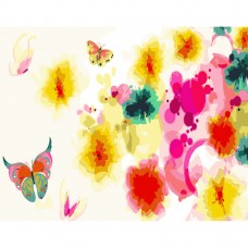 Картина раскраска по номерам Strateg ПРЕМИУМ Абстракция бабочки размером 40х50 см (GS326)
