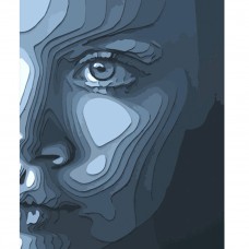 Картина за номерами Strateg ПРЕМІУМ Аварельне обличчя розміром 40х50 см (DY319)