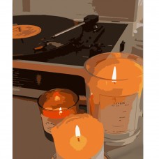 Картина за номерами Strateg ПРЕМІУМ Затишні свічки розміром 40х50 см (DY316)