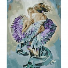 Картина за номерами Strateg ПРЕМІУМ Ангельське кохання з лаком розміром 40х50 см (SY6769)