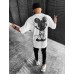 Крутая оверсайз футболка “Usual uspect , Mickey Mouse» в белом цвете