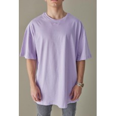 Стильна базова чоловіча футболка оверсайз у фіолетовому кольорі