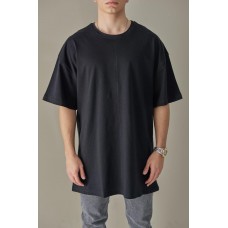 Стильна базова чоловіча футболка оверсайз (oversize) чорна