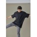 Стильная базовая мужская футболка оверсайз (oversize) черная