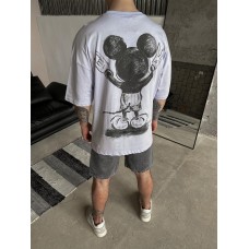 Крутая футболка “Usual suspect , Mickey Mouse» в светло-лиловом цвете