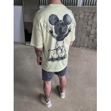 Крутая футболка “Usual suspect , Mickey Mouse» в лимонном цвете