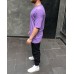 Крутая качественная мужская футболка овер сайз (oversize) «Always Be Positive” в фиолетовом цвете