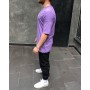 Крутая качественная мужская футболка овер сайз (oversize) «Always Be Positive” в фиолетовом цвете