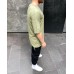 Крутая легкая качественная мужская футболка овер сайз (oversize) «Always Be Positive” в цвете хаки