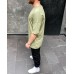 Крутая легкая качественная мужская футболка овер сайз (oversize) «Always Be Positive” в цвете хаки