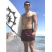 Стильные купальные шорты мужские из водоотталкивающей ткани Бордовый цвет