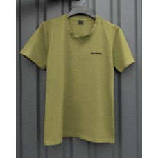 Легка класична чоловіча футболка на кожен день кольору хакі / Якісні футболки чоловічі брендові