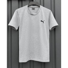 Летняя классическая мужская футболка повседневная серая / Стильные футболки мужские брендовые
